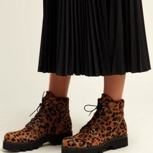 Tabitha Simmons Leopard-Print  Ankle Boots